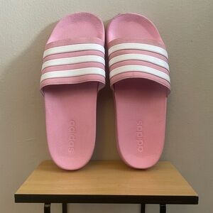 Adidas Pink & White Slide Sandals – Women’s Size 6 GUC
